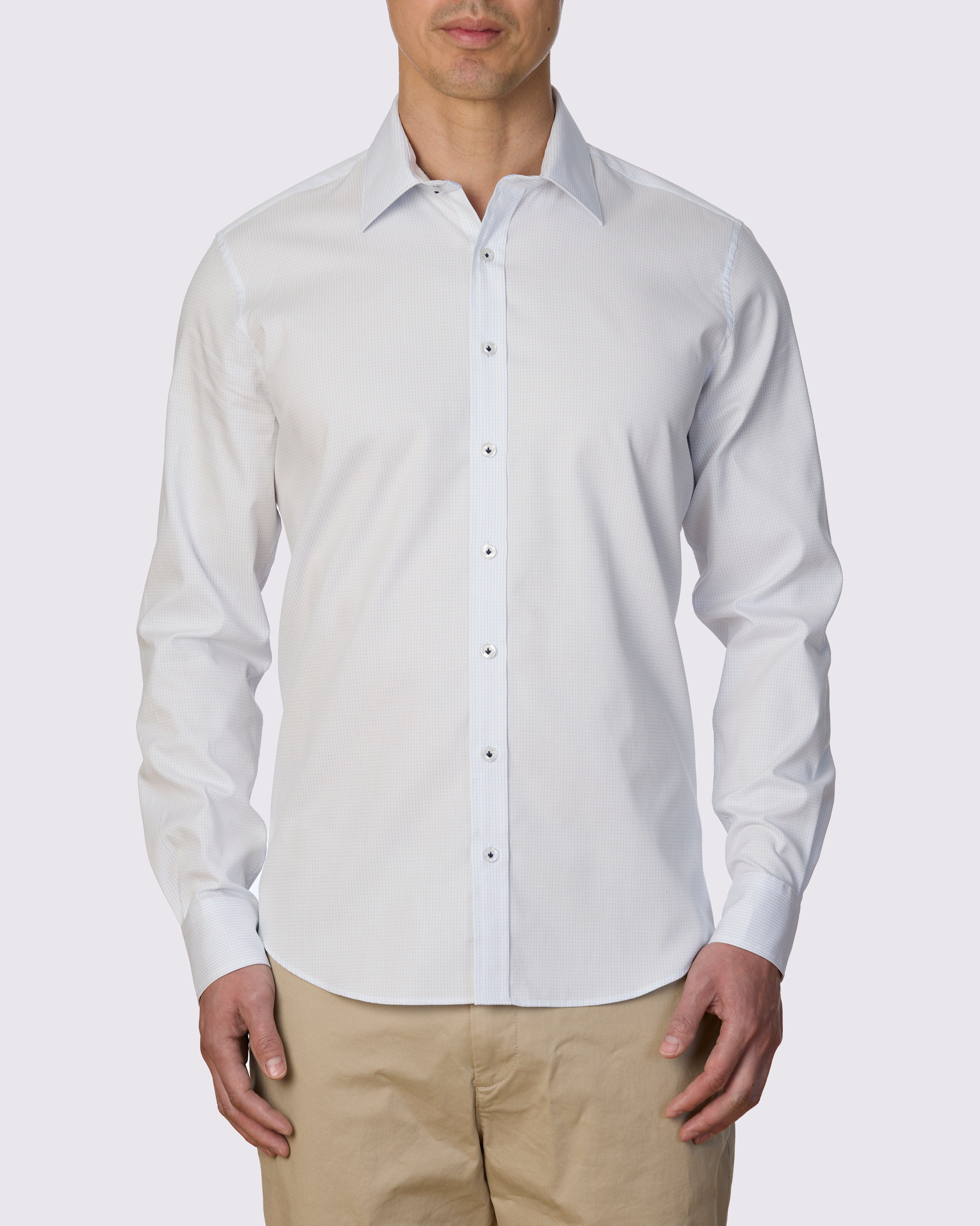 WHITE SANDS DOBBY SLIM FIT SHIRT