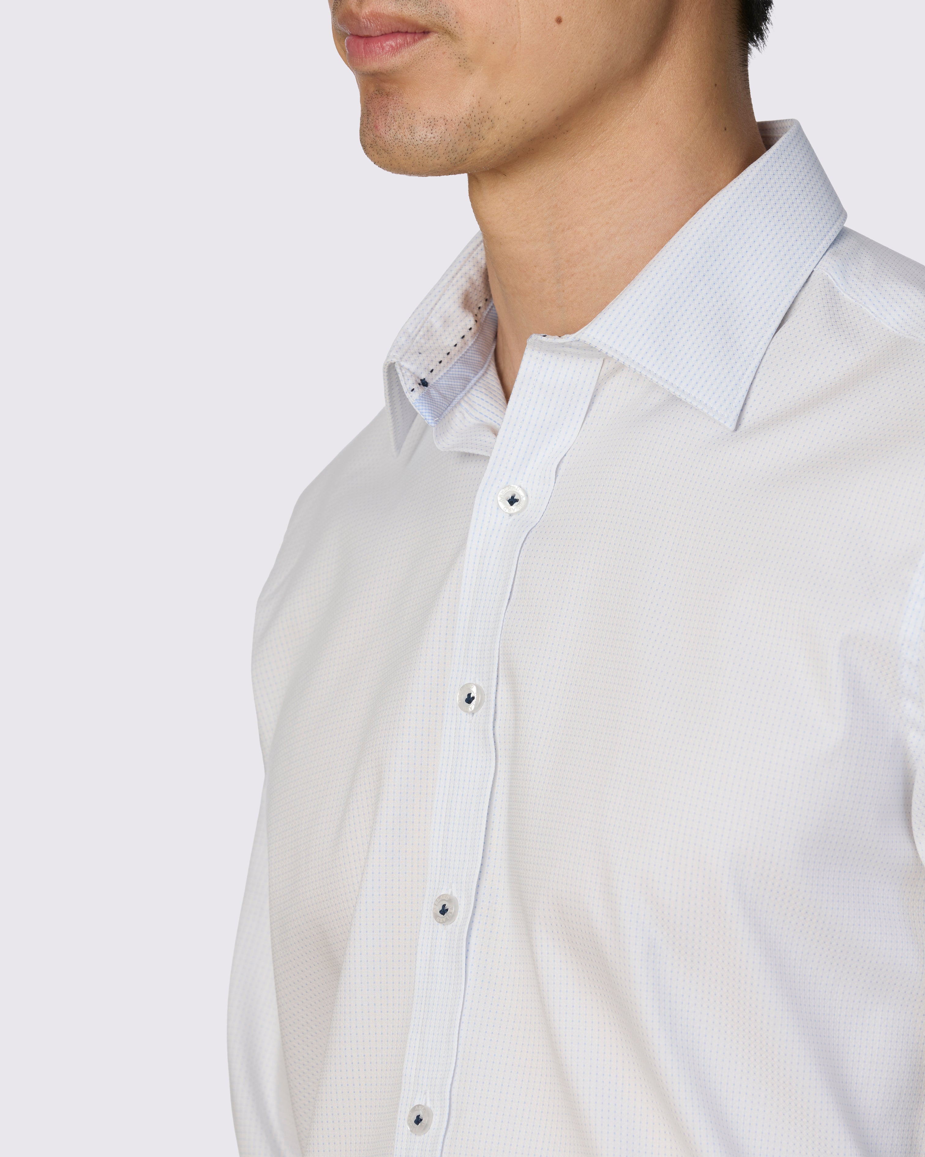 WHITE SANDS DOBBY SLIM FIT SHIRT