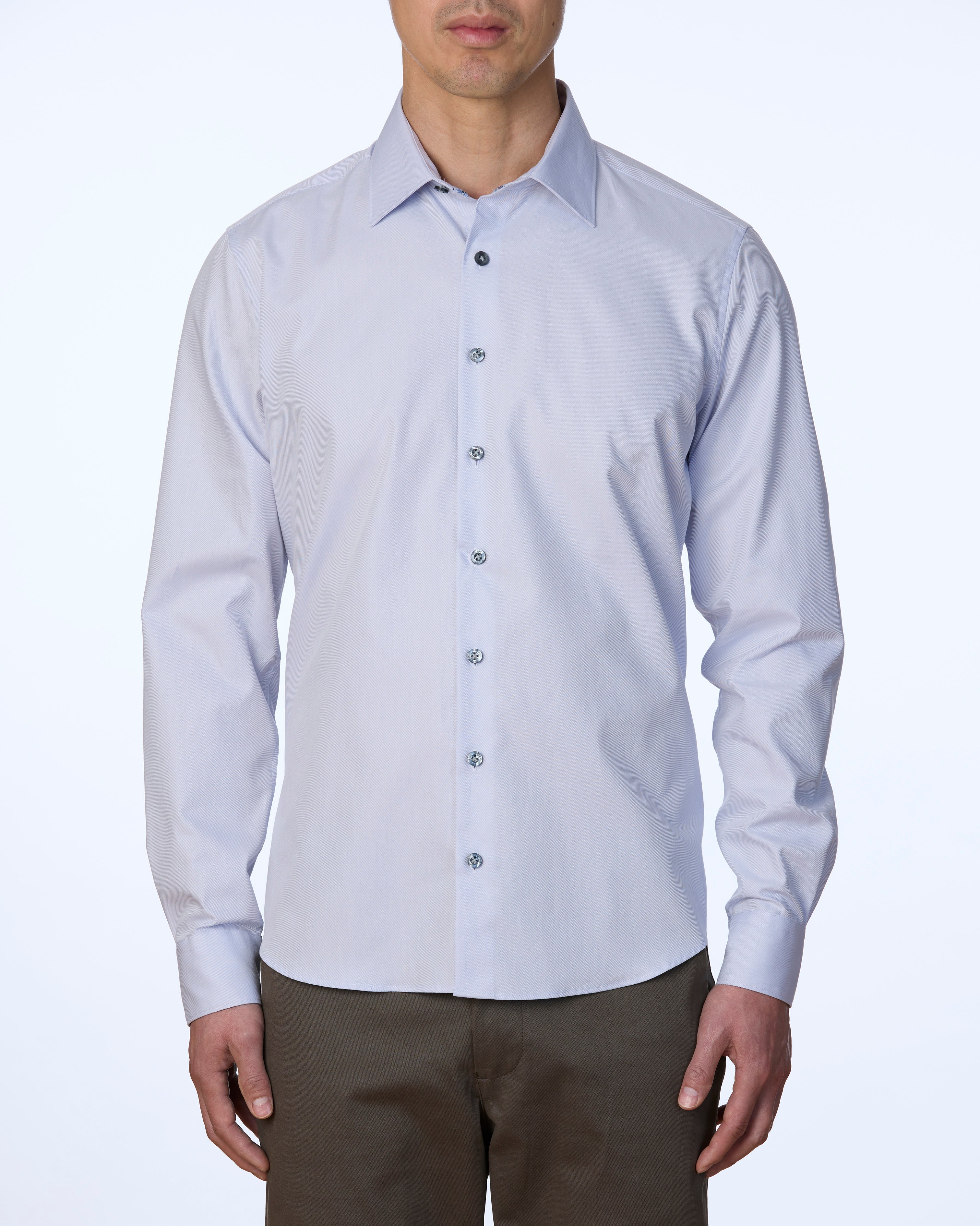 TEGUISE TRIMMED TWILL SLIM FIT SHIRT