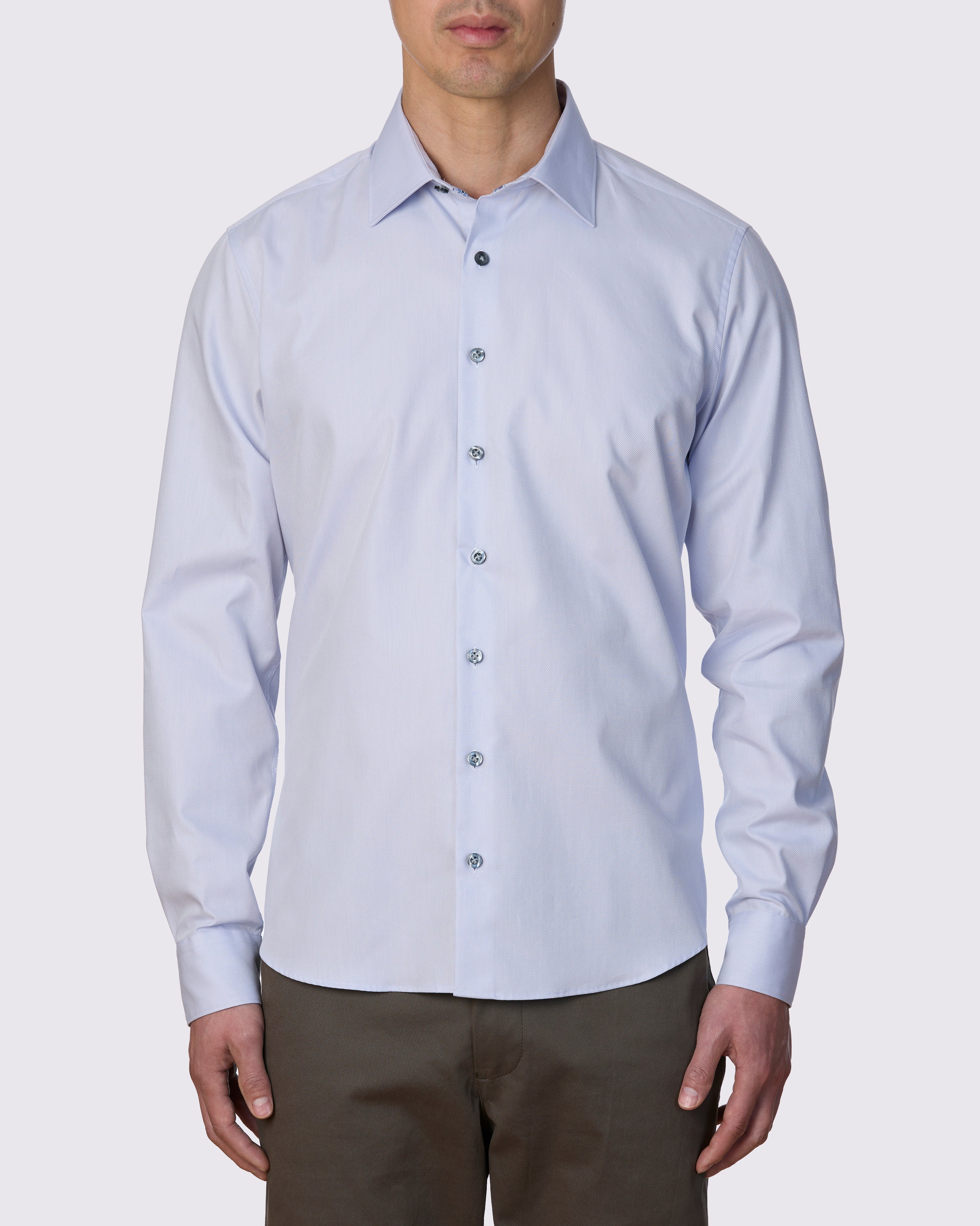 TEGUISE TRIMMED TWILL SLIM FIT SHIRT
