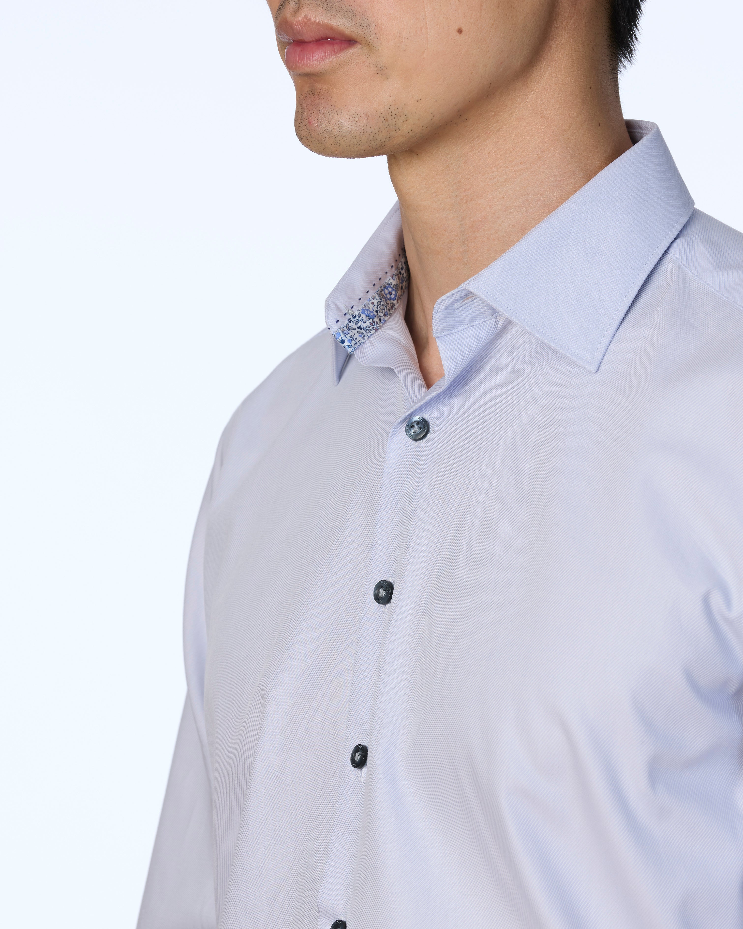 TEGUISE TRIMMED TWILL SLIM FIT SHIRT