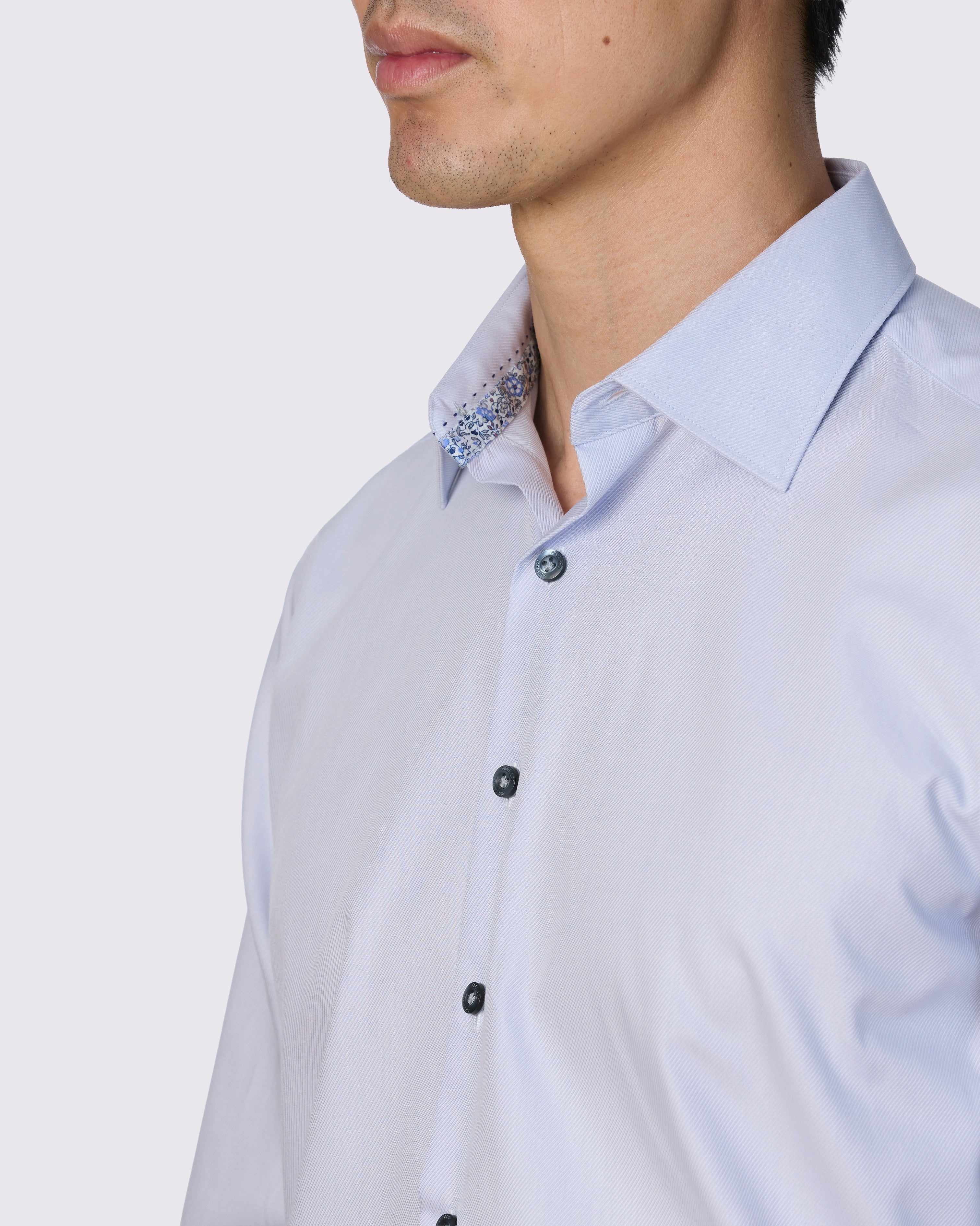 TEGUISE TRIMMED TWILL SLIM FIT SHIRT