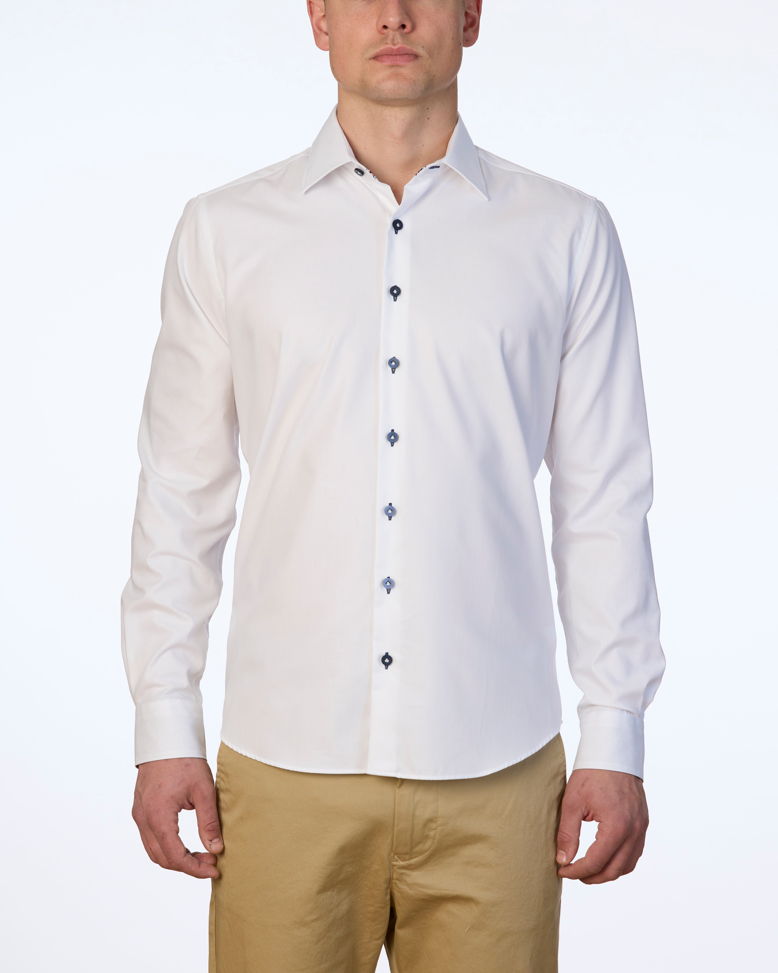 TEGUISE TRIMMED TWILL SLIM FIT SHIRT
