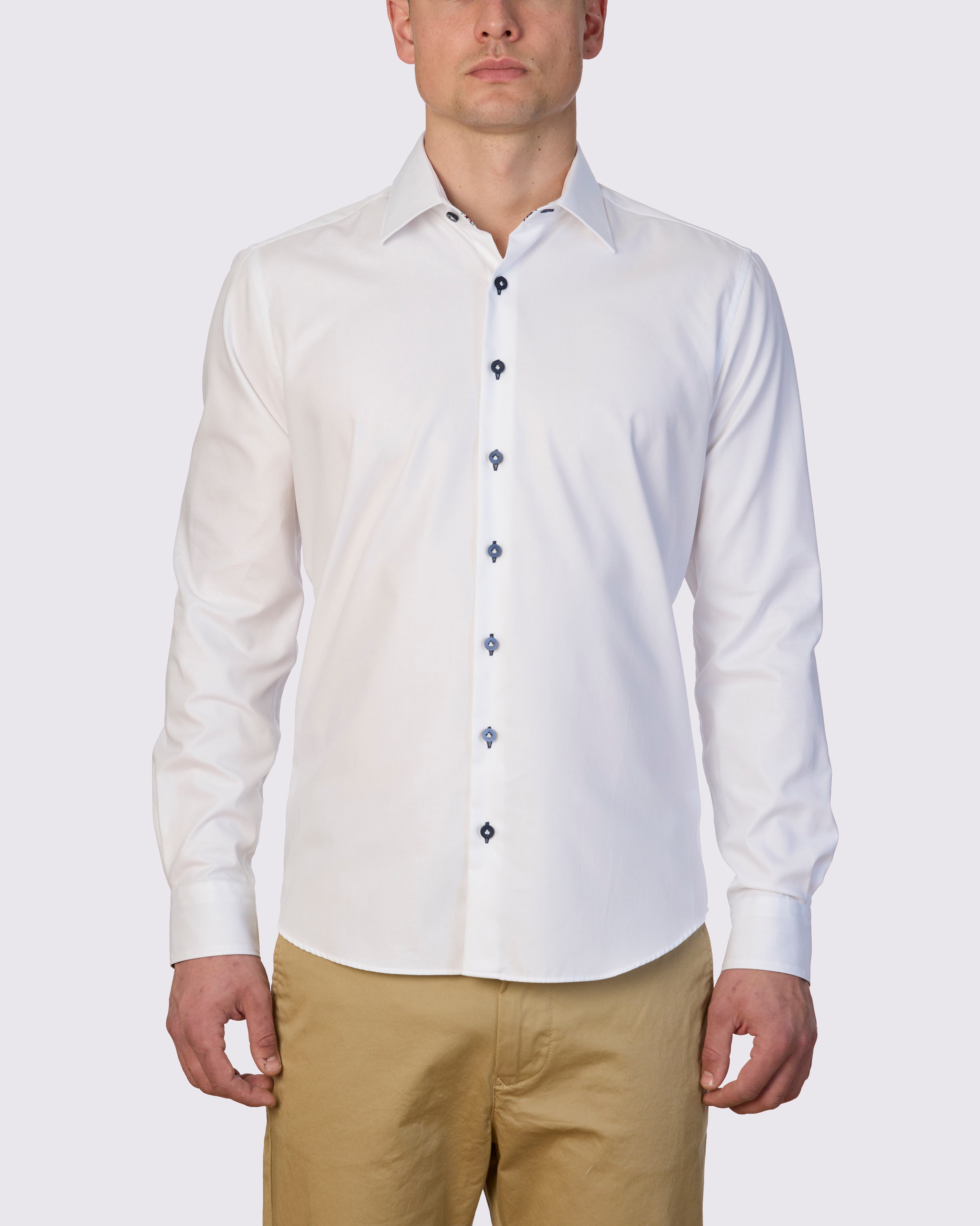 TEGUISE TRIMMED TWILL SLIM FIT SHIRT