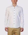 TEGUISE TRIMMED TWILL SLIM FIT SHIRT