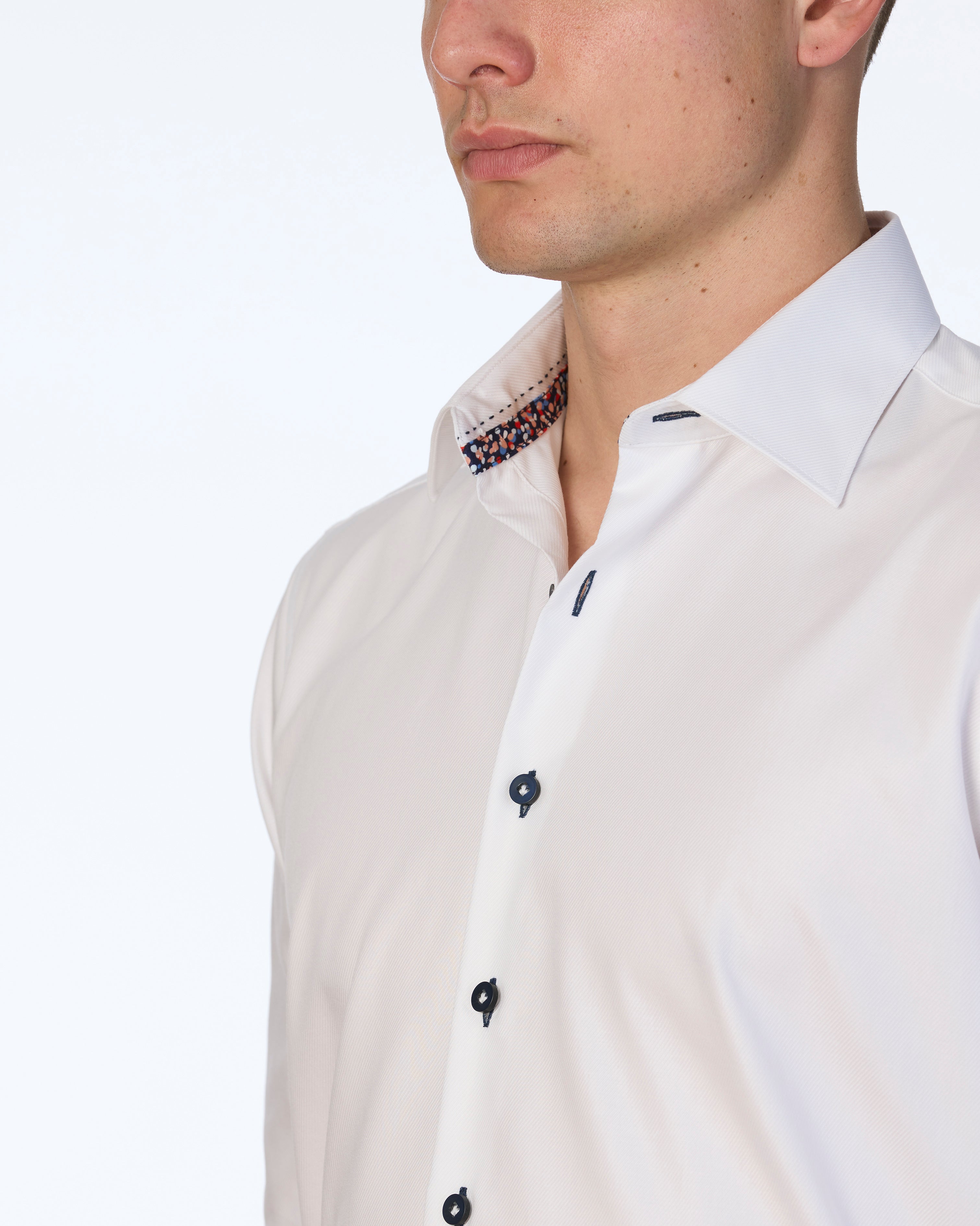 TEGUISE TRIMMED TWILL SLIM FIT SHIRT