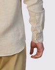 Piatto II Pure Linen Slim Fit Shirt - Stone - Detail View