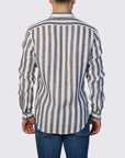 INCH LINEN STRIPE SLIM FIT SHIRT