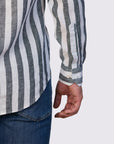 INCH LINEN STRIPE SLIM FIT SHIRT