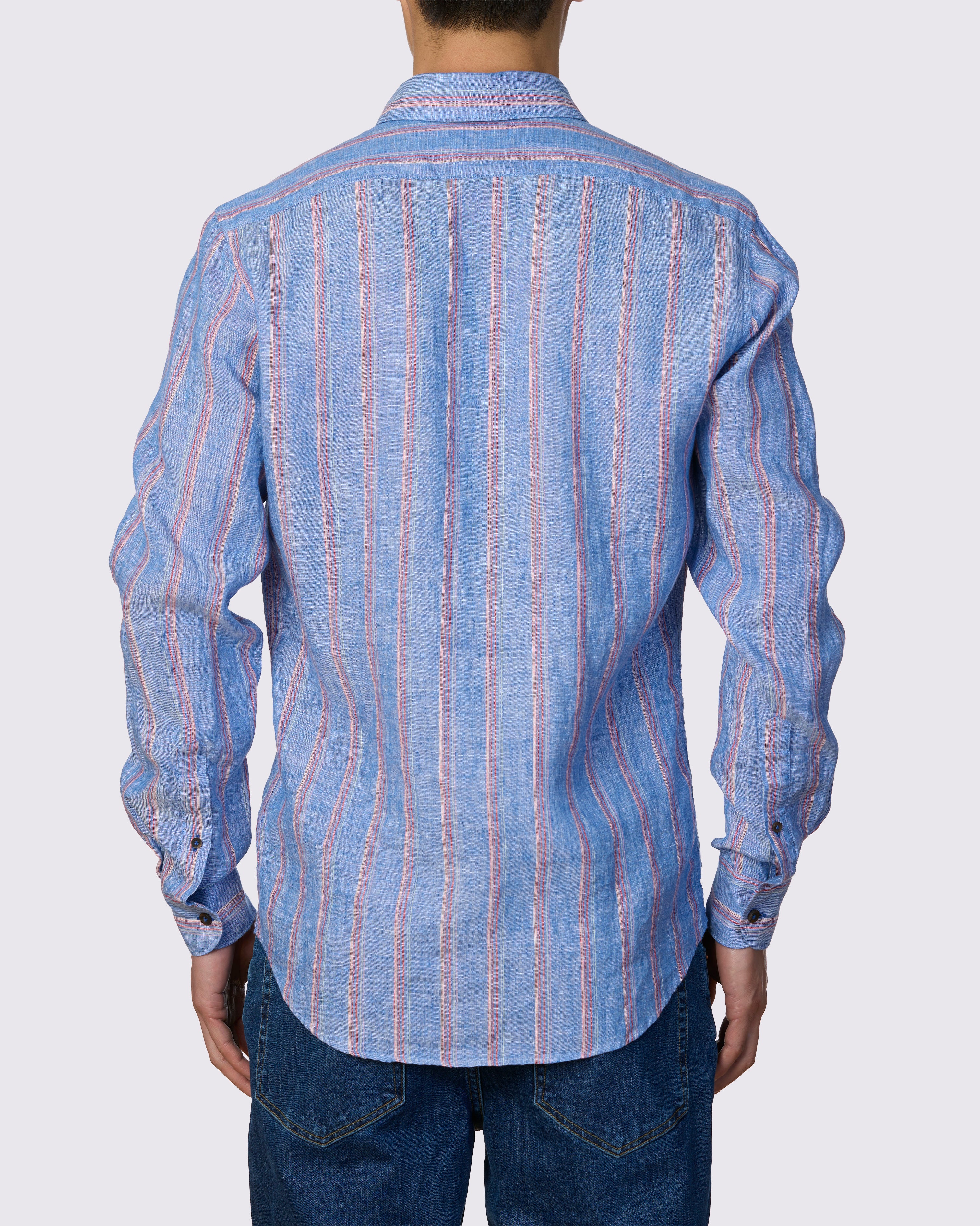 STRIE' PURE LINEN SLIM FIT SHIRT