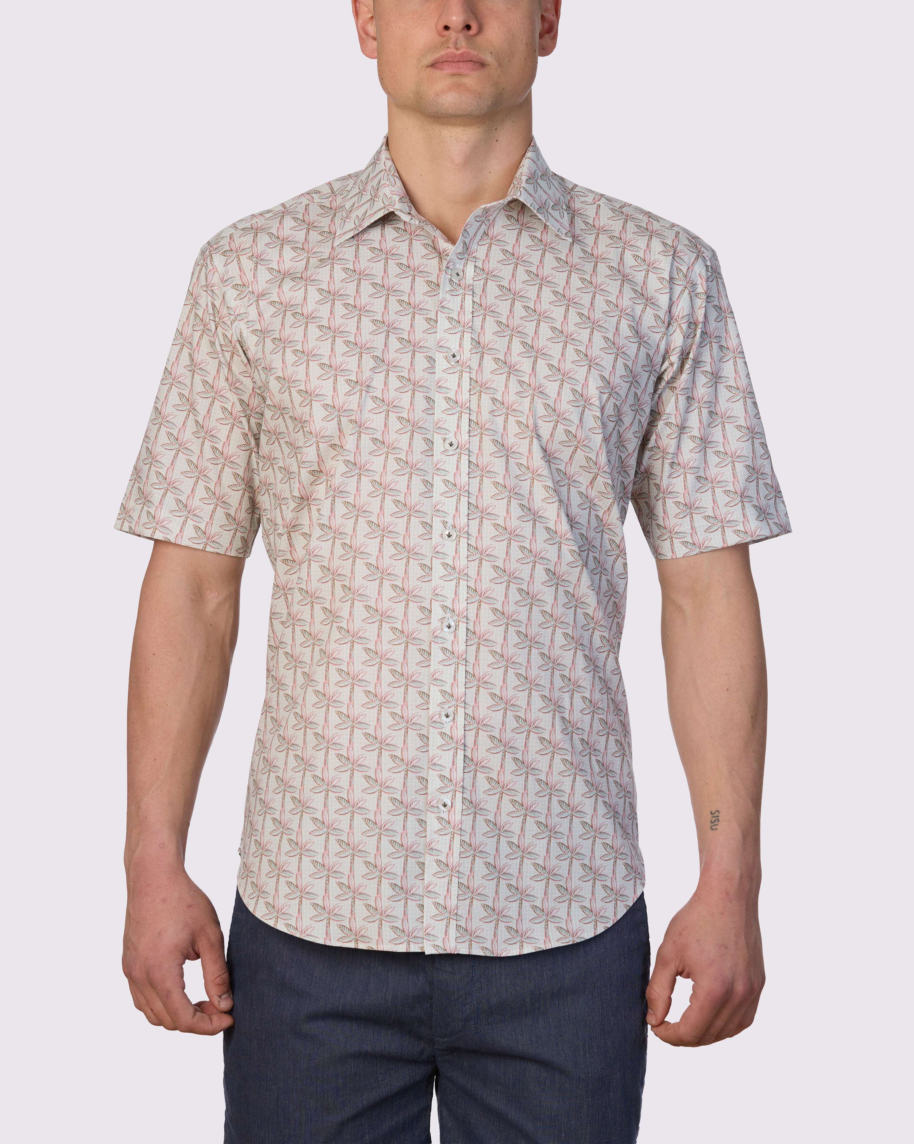 DATE PALM STRETCH PRINT CLASSIC FIT SHIRT