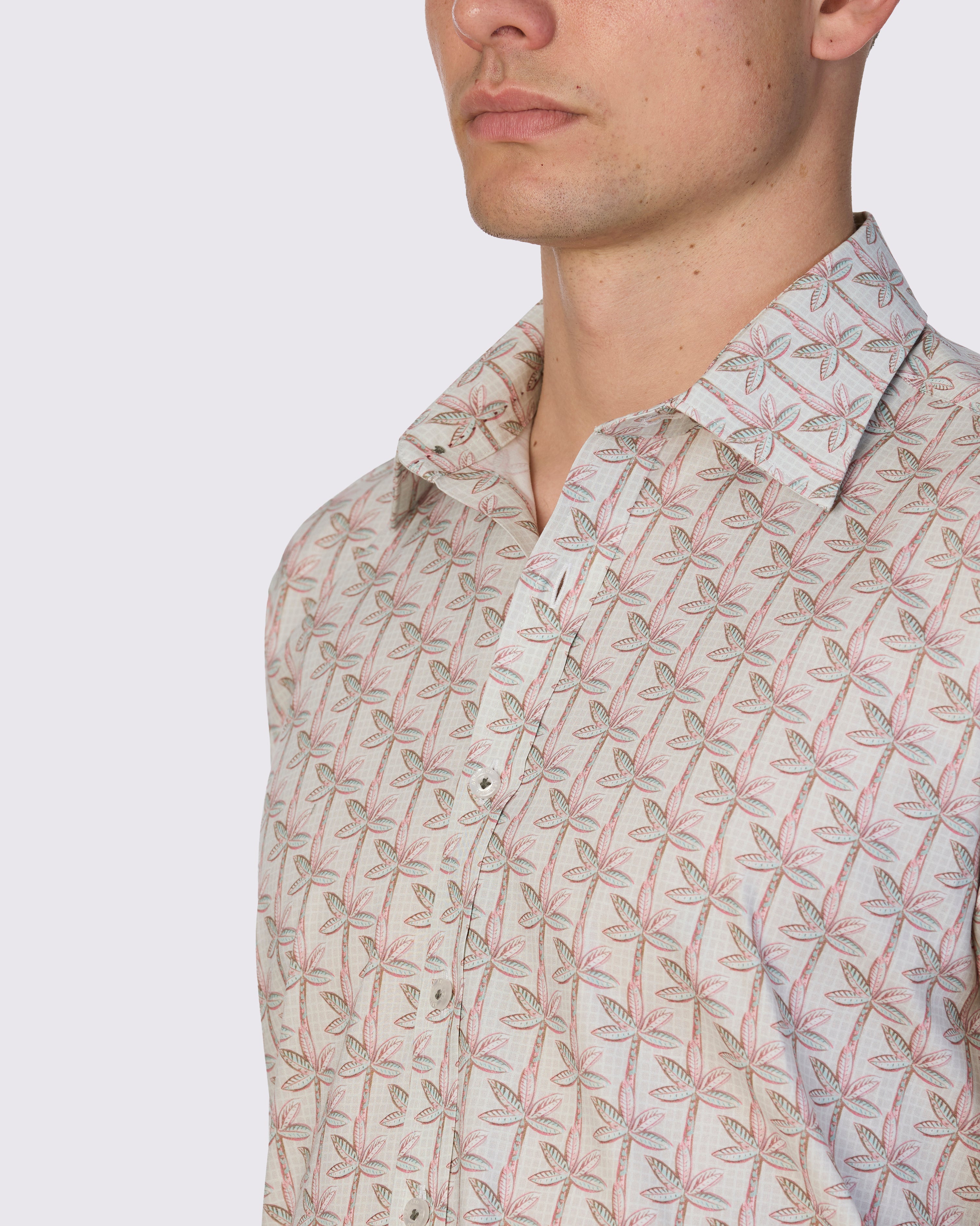 DATE PALM STRETCH PRINT CLASSIC FIT SHIRT