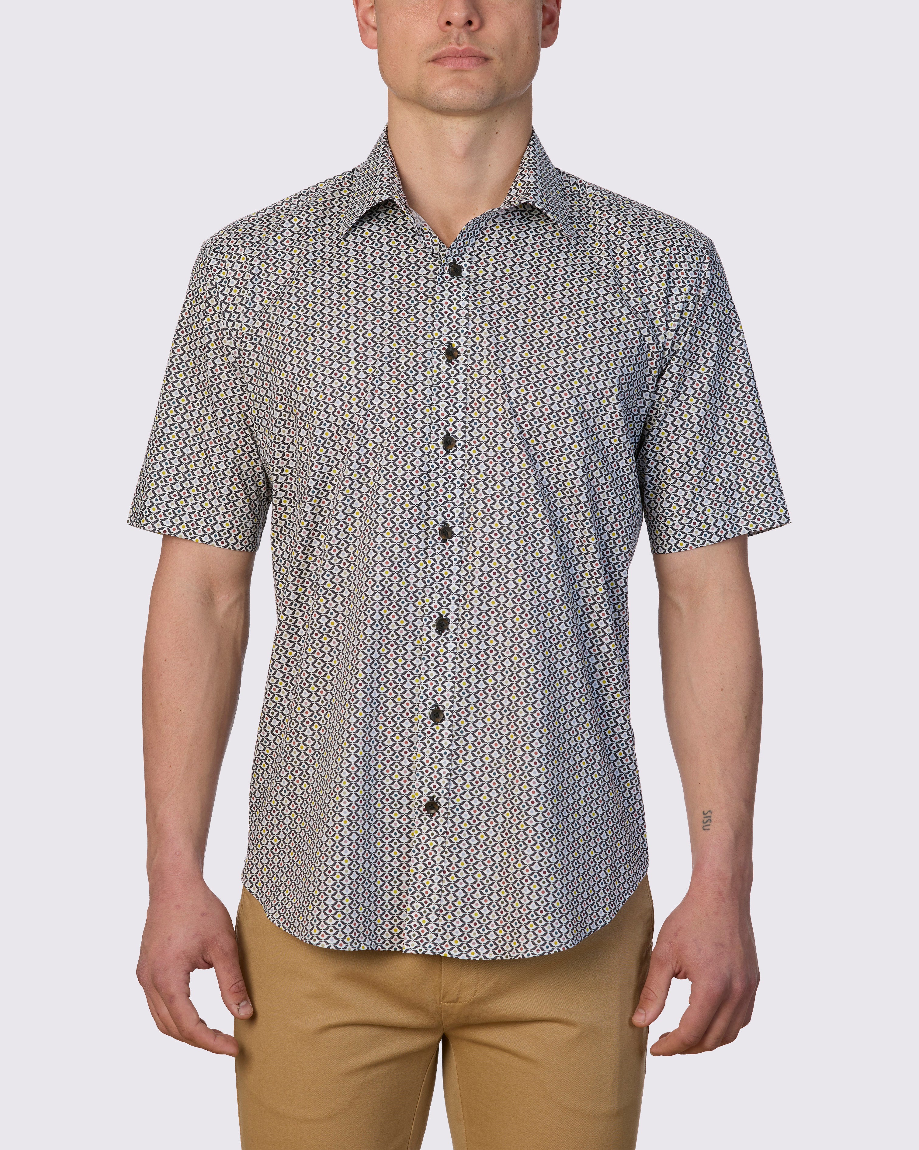 60S RETRO PRINT CLASSIC FIT SHIRT