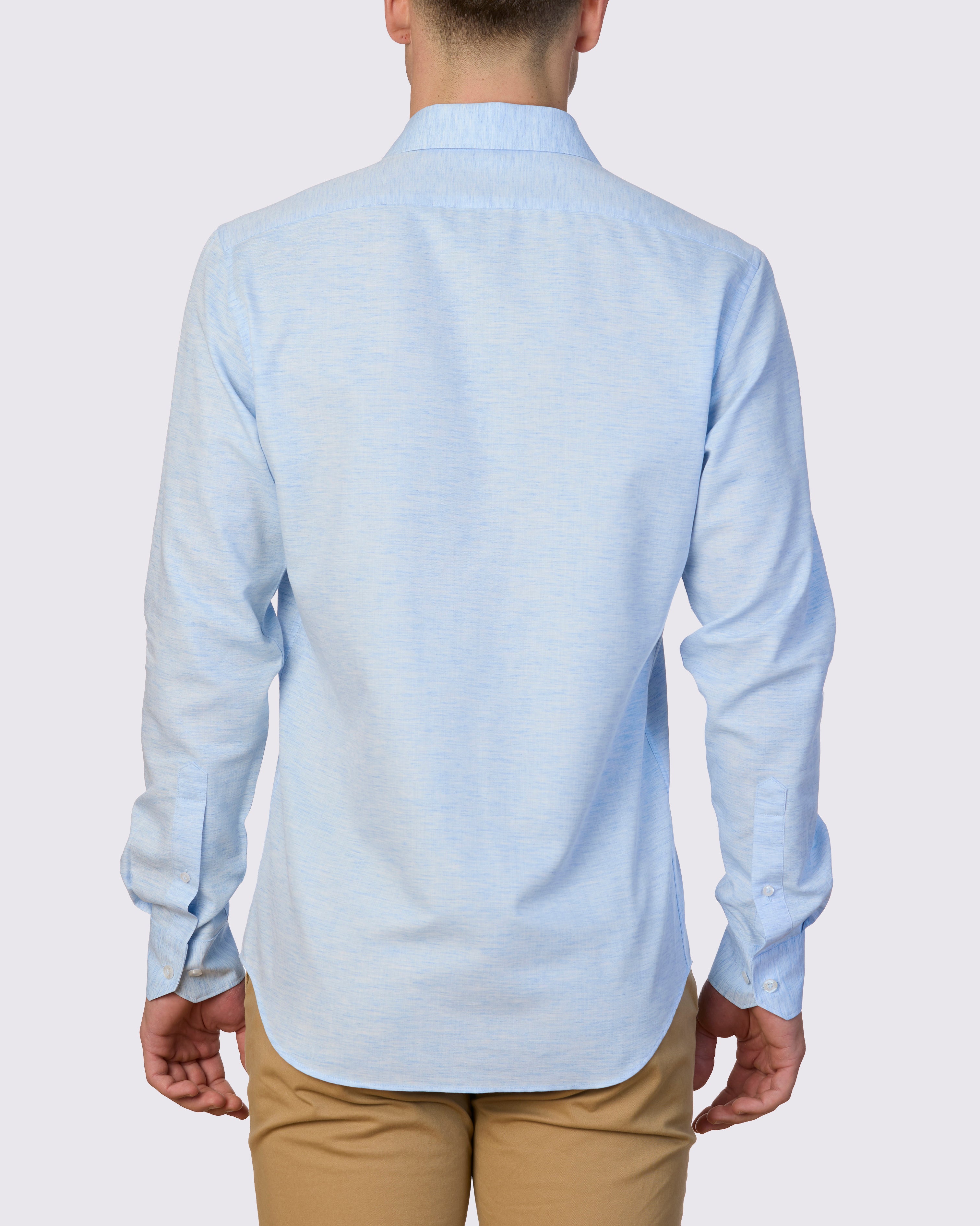 MELANGE MINNOWBONE LINEN BLEND SLIM FIT SHIRT