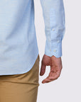 MELANGE MINNOWBONE LINEN BLEND SLIM FIT SHIRT