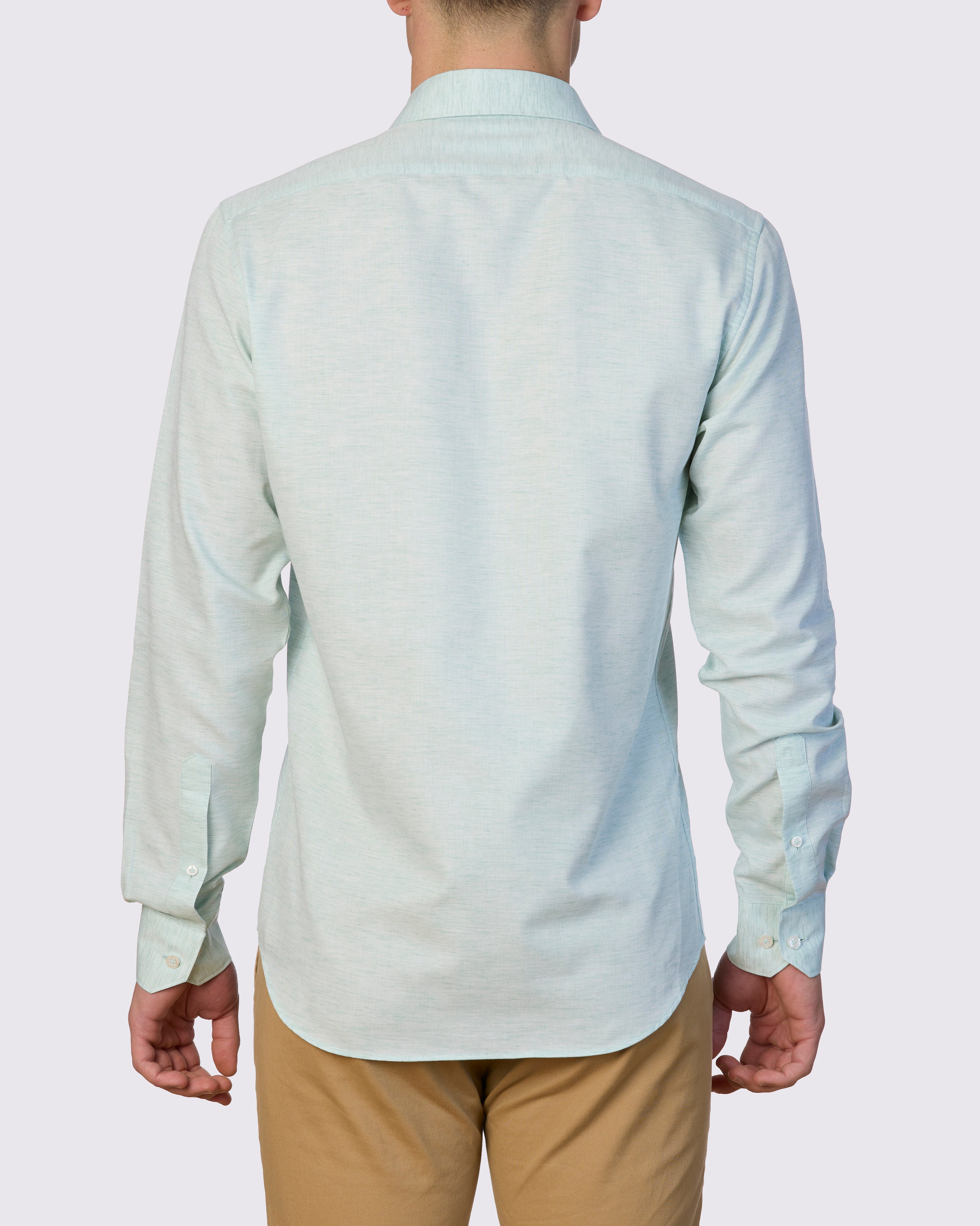 MELANGE MINNOWBONE LINEN BLEND SLIM FIT SHIRT