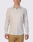 MELANGE MINNOWBONE LINEN BLEND SLIM FIT SHIRT