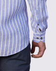 THE MED' DOBBY LINEN STRIPE SLIM FIT SHIRT