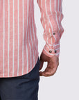 THE MED' DOBBY LINEN STRIPE SLIM FIT SHIRT