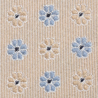 SMALL DAISY JACQUARD TIE - STONE/BLUE