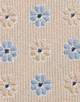 SMALL DAISY JACQUARD TIE - STONE/BLUE