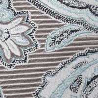 MELANGE PAISLEY JACQUARD TIE - AQUA/STONE