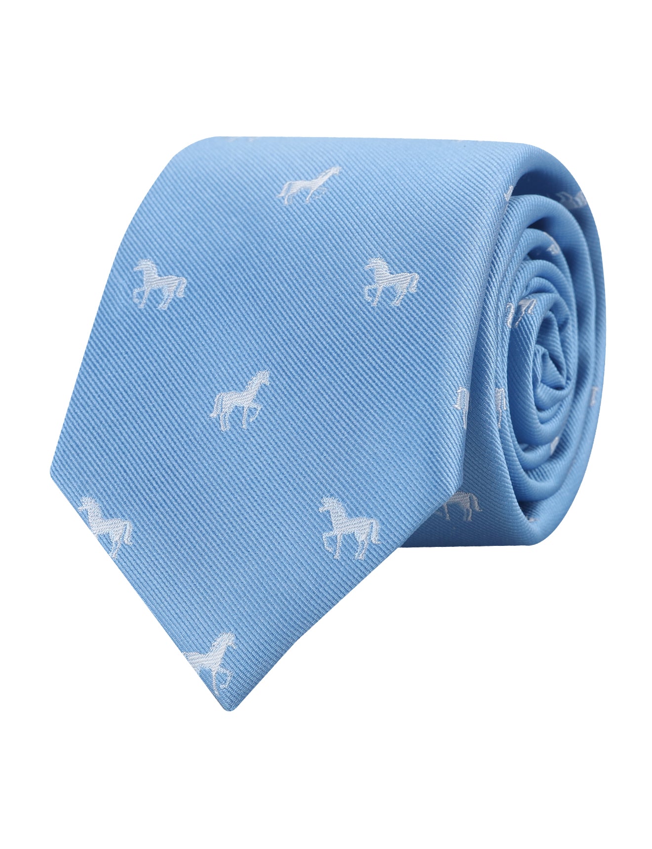 EQUINE JACQUARD TIE - CORNFLOWER