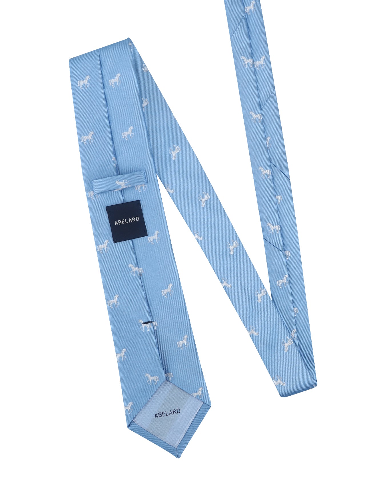 EQUINE JACQUARD TIE - CORNFLOWER