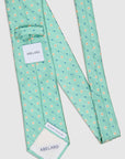 SQUARE FLOWER JACQUARD TIE - AQUA