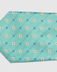 SQUARE FLOWER JACQUARD TIE - AQUA