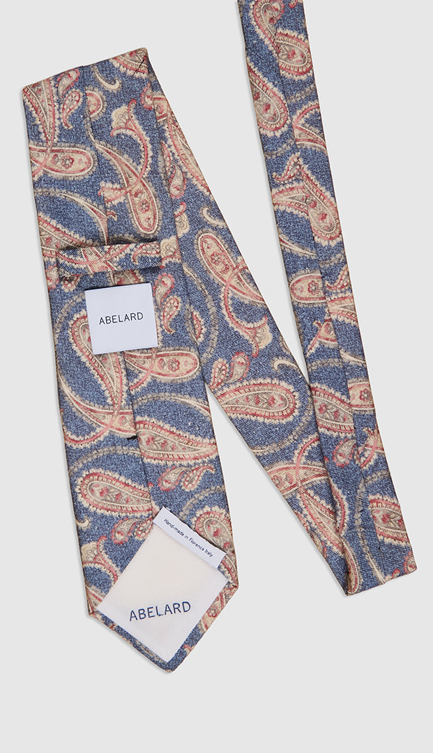 TEXTURED KASHMIR PRINT TIE - NAVY