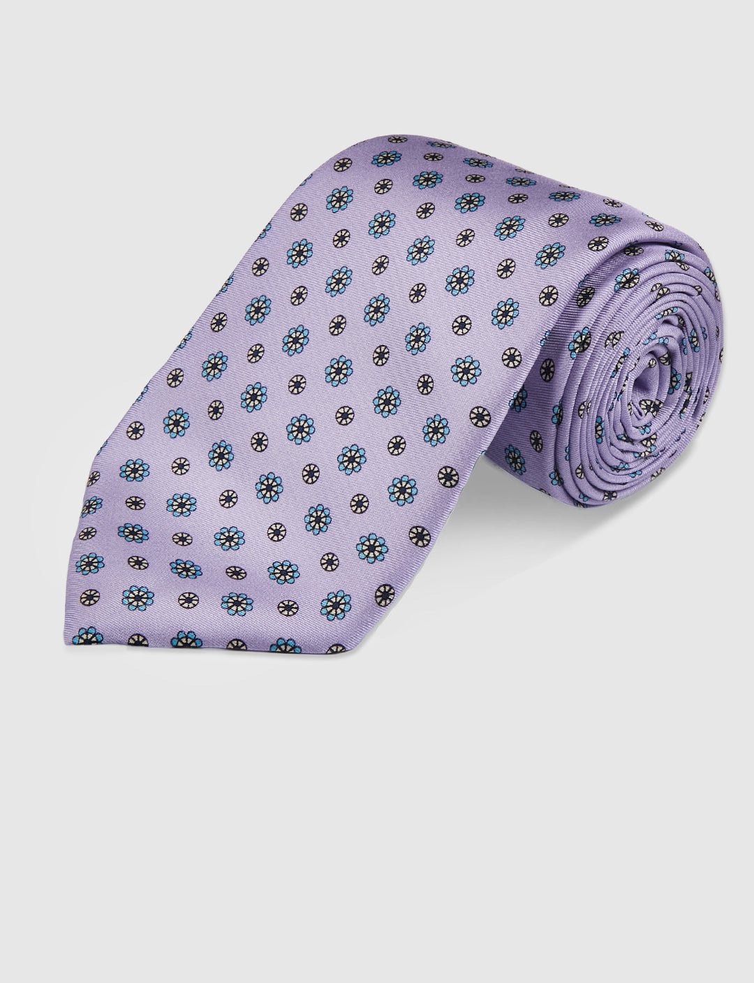 DAISY TWILL PRINT TIE - LILAC