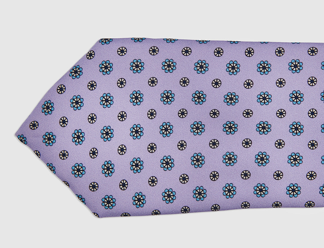 DAISY TWILL PRINT TIE - LILAC