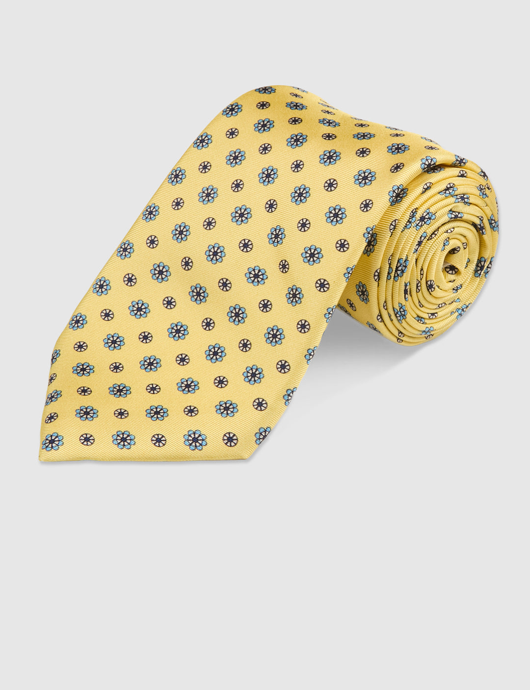 DAISY TWILL PRINT TIE - YELLOW