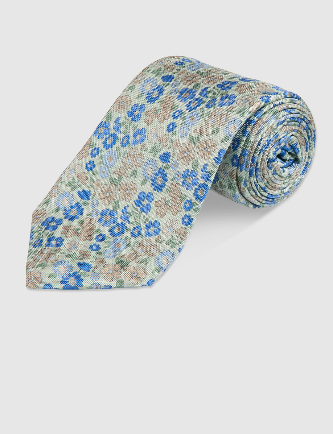 FIORI WATERCOLOUR PRINT TIE - MINT