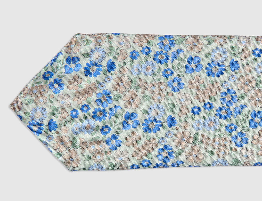 FIORI WATERCOLOUR PRINT TIE - MINT