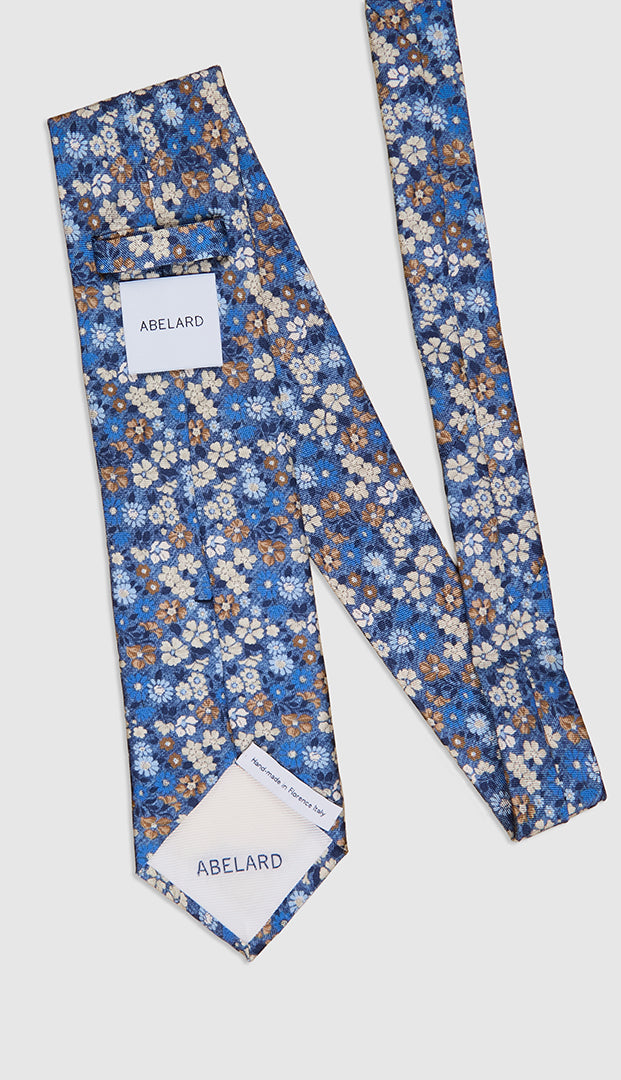 FIORI WATERCOLOUR PRINT TIE - NAVY