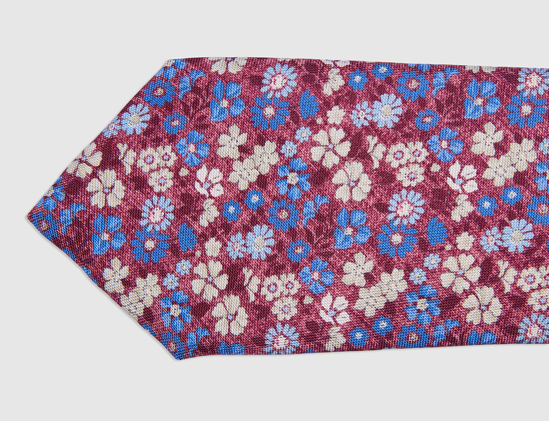 FIORI WATERCOLOUR PRINT TIE - RED