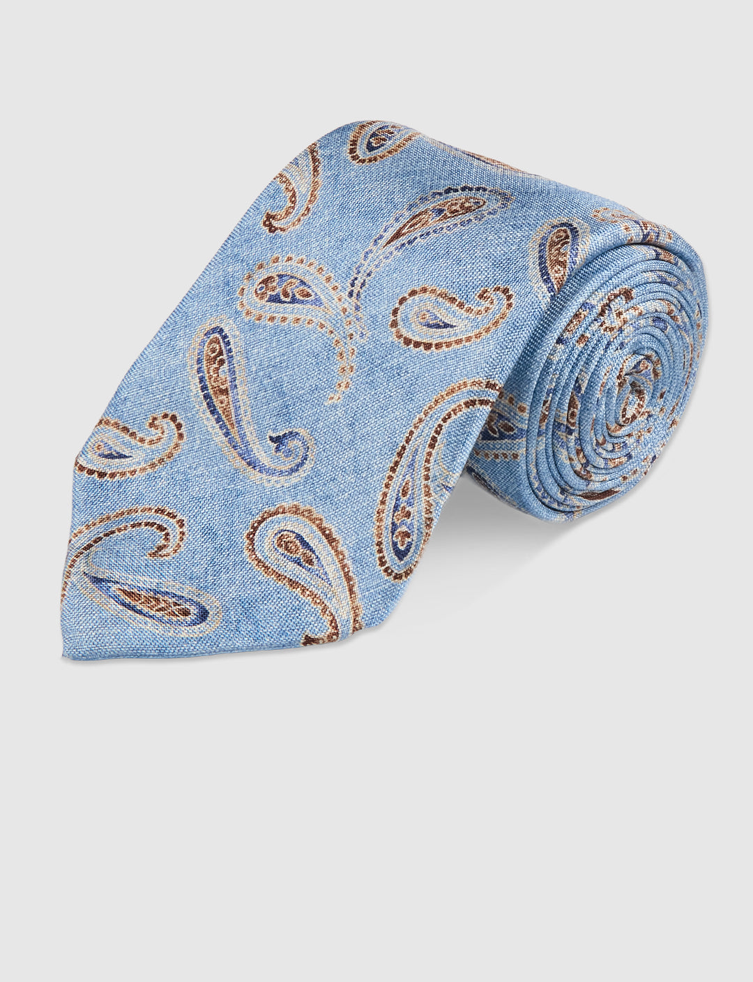 MOTTLED PAISLEY PRINT TIE - SKY