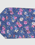 FRESH FLOWER PRINT TIE - NAVY