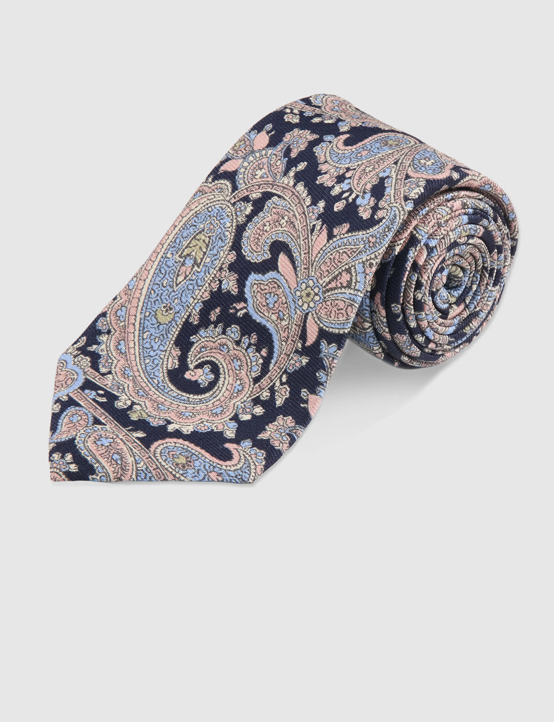 SIREGAR TWILL PRINT TIE - NAVY
