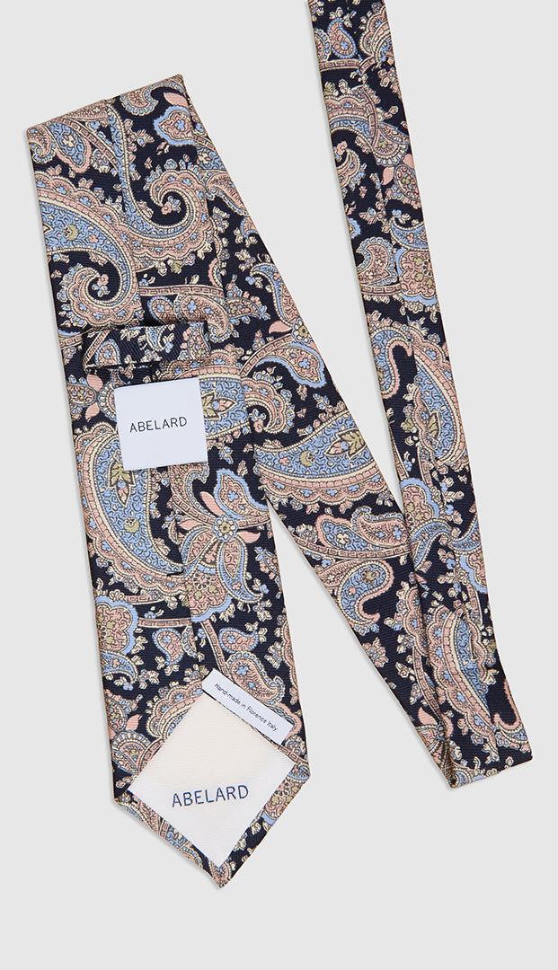 SIREGAR TWILL PRINT TIE - NAVY
