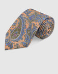 SIREGAR TWILL PRINT TIE - ORANGE