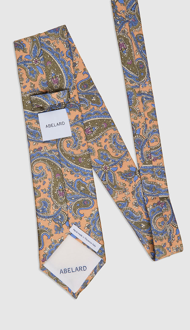 SIREGAR TWILL PRINT TIE - ORANGE