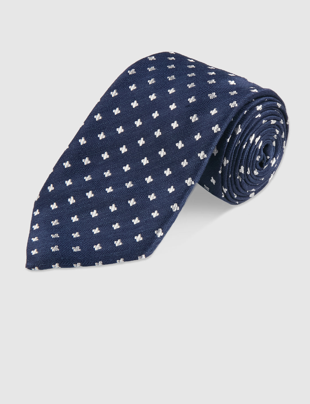 CRISS-CROSS LINEN SILK JAQUARD - NAVY