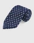 CRISS-CROSS LINEN SILK JAQUARD - NAVY