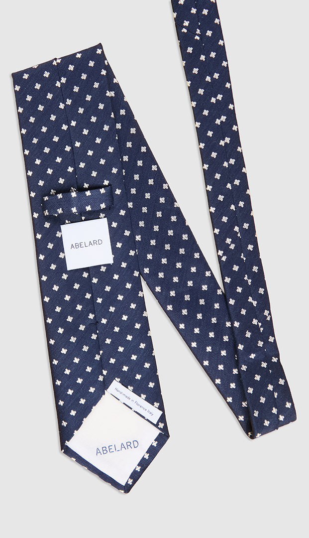 CRISS-CROSS LINEN SILK JAQUARD - NAVY