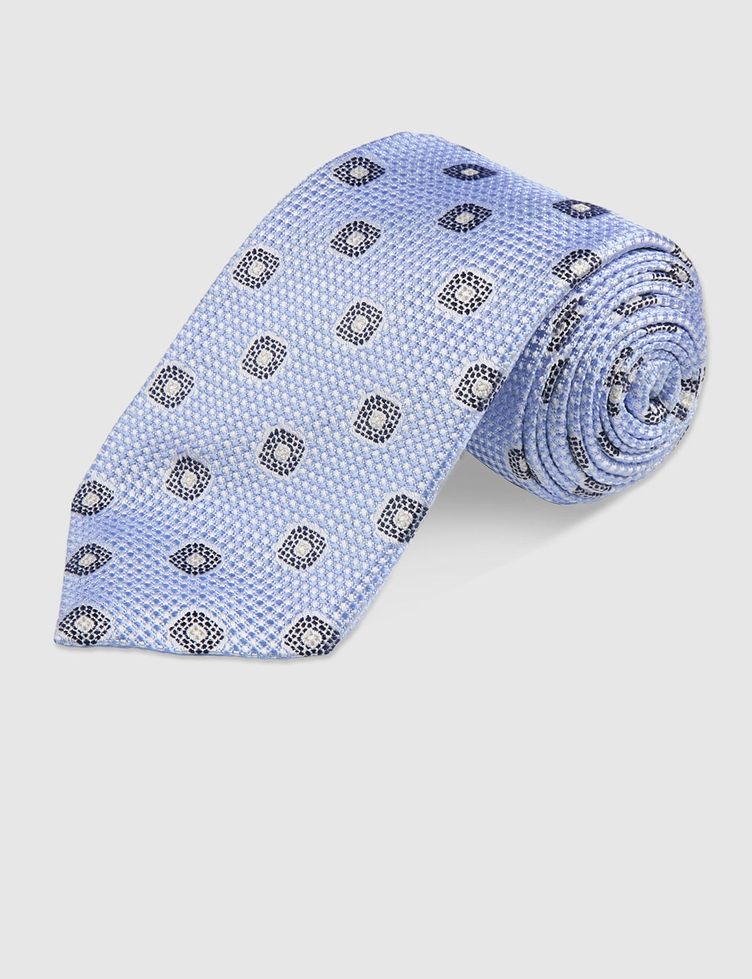 MEDALLION JACQUARD TIE - SKY