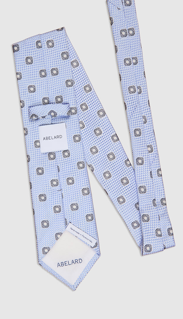 MEDALLION JACQUARD TIE - SKY