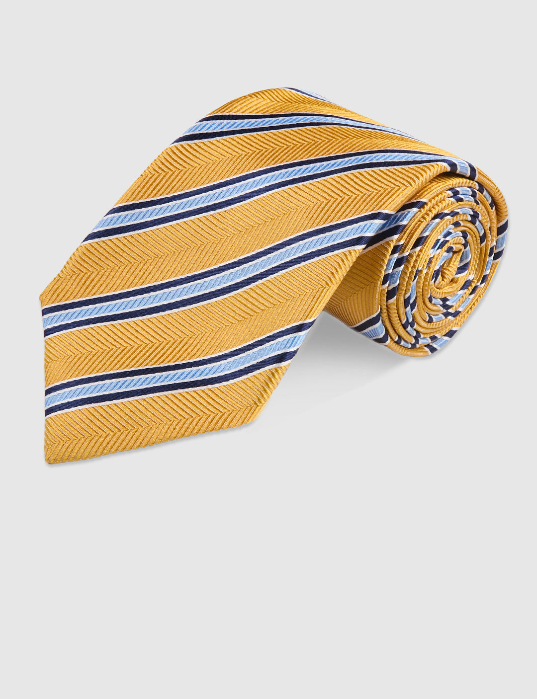 HERRINGBONE STRIPE TIE - GOLD